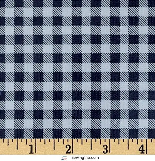 Oilcloth Gingham Navy, Fabric by