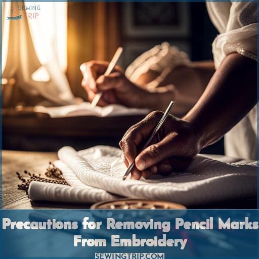 Precautions for Removing Pencil Marks From Embroidery