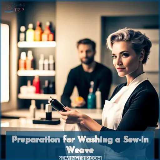 Preparation for Washing a Sew-in Weave