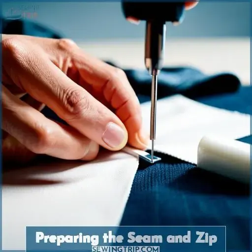 Preparing the Seam and Zip