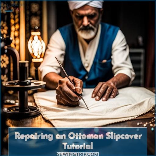 Repairing an Ottoman Slipcover Tutorial