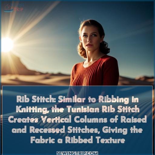 Rib Stitch: Similar to Ribbing in Knitting, the Tunisian Rib Stitch Creates Vertical Columns of Raised and Recessed