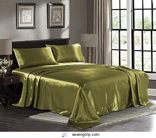 Satin Sheets Twin [3-Piece, Sage]