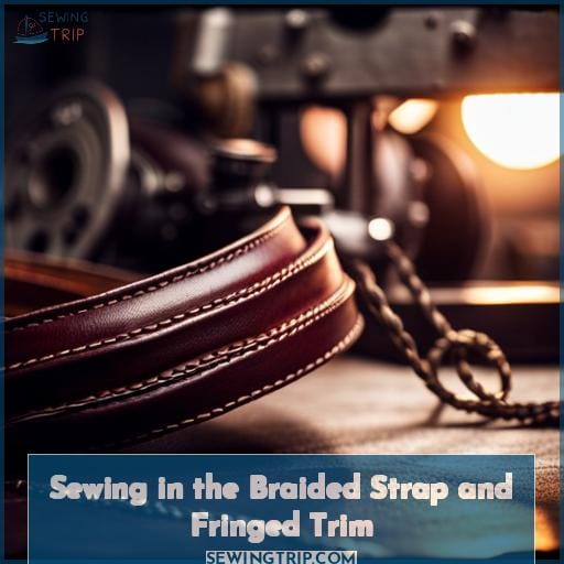 Sewing in the Braided Strap and Fringed Trim