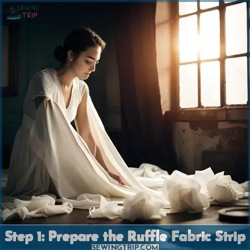 Step 1: Prepare the Ruffle Fabric Strip