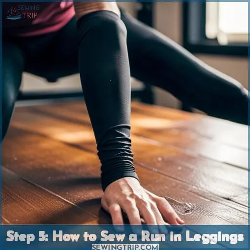 Step 5: How to Sew a Run in Leggings
