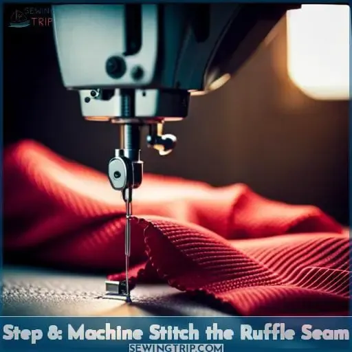 Step 8: Machine Stitch the Ruffle Seam