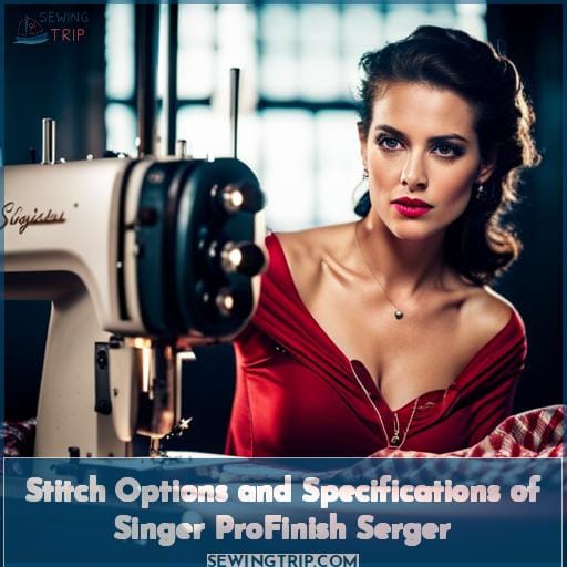 Stitch Options and Specifications of Singer ProFinish Serger