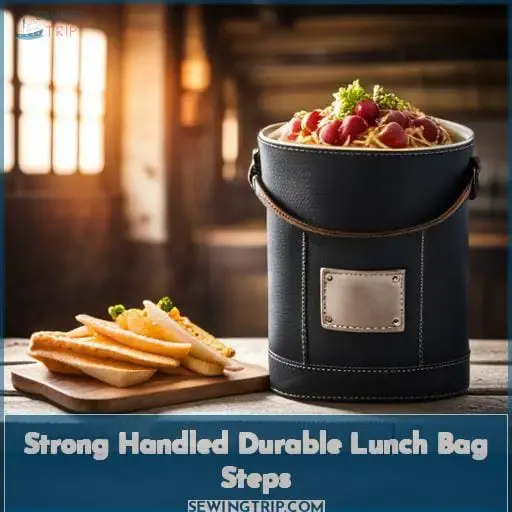 Strong Handled Durable Lunch Bag Steps