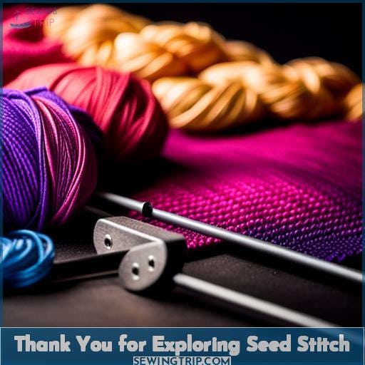 Thank You for Exploring Seed Stitch