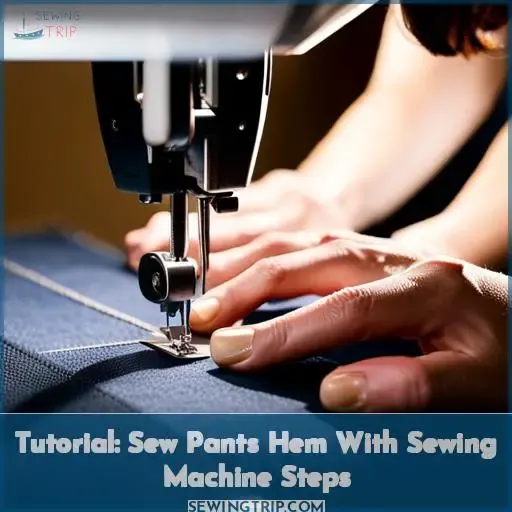 Tutorial Sew Pants Hem with Sewing Machine Steps