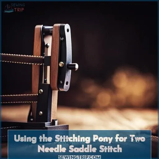 Using the Stitching Pony for Two Needle Saddle Stitch