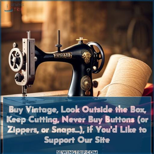 Buy Vintage, Look Outside the Box, Keep Cutting, Never Buy Buttons (or Zippers, or Snaps…), if You