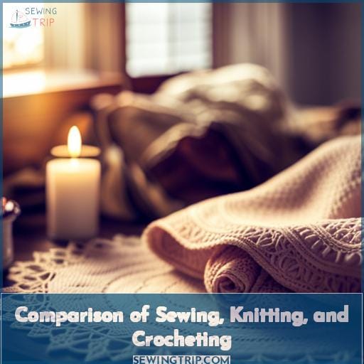 Comparison of Sewing, Knitting, and Crocheting