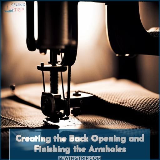 Creating the Back Opening and Finishing the Armholes