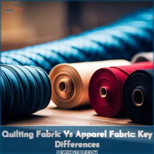 difference between quilting fabric and apparel fabric