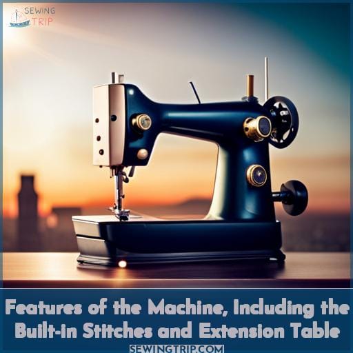 Features of the Machine, Including the Built-in Stitches and Extension Table