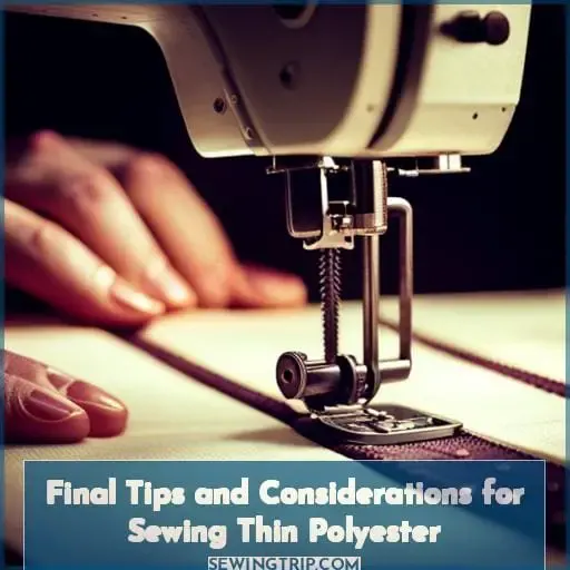 Final Tips and Considerations for Sewing Thin Polyester