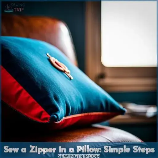 how to sew a zipper in a pillow by hand