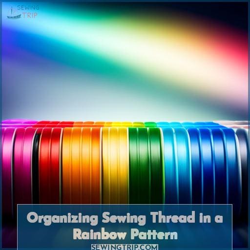 Organizing Sewing Thread in a Rainbow Pattern