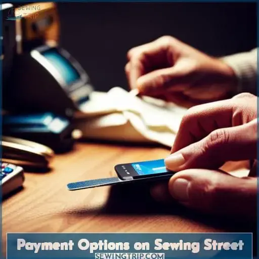 Payment Options on Sewing Street