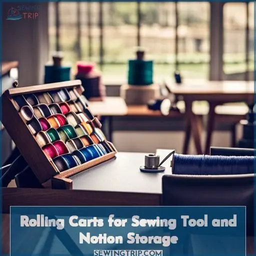 Rolling Carts for Sewing Tool and Notion Storage