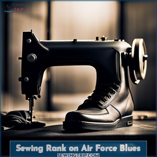 Sewing Rank on Air Force Blues