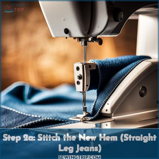 Step 2a: Stitch the New Hem (Straight Leg Jeans)