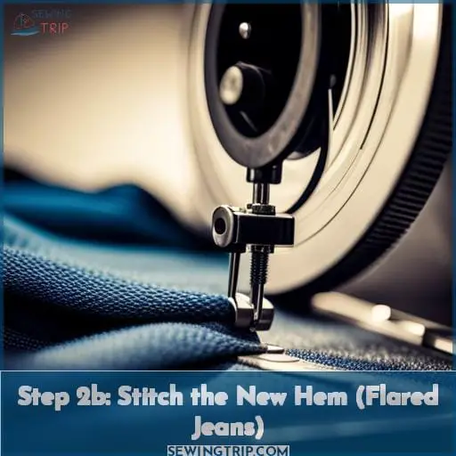 Step 2b: Stitch the New Hem (Flared Jeans)