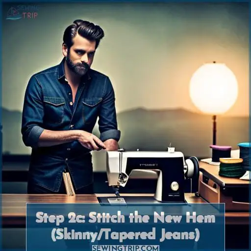 Step 2c: Stitch the New Hem (Skinny/Tapered Jeans)