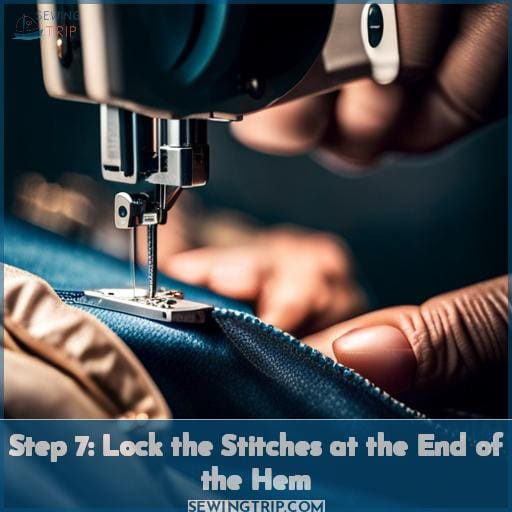 Step 7: Lock the Stitches at the End of the Hem