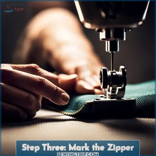 Step Three: Mark the Zipper