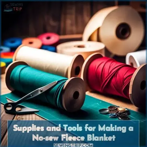 Supplies and Tools for Making a No-sew Fleece Blanket