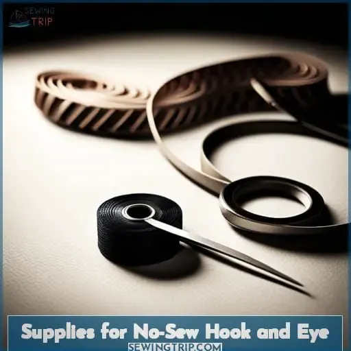 Supplies for No-Sew Hook and Eye