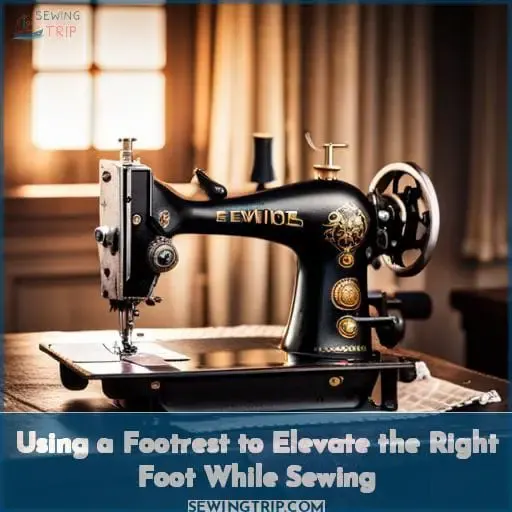 Using a Footrest to Elevate the Right Foot While Sewing