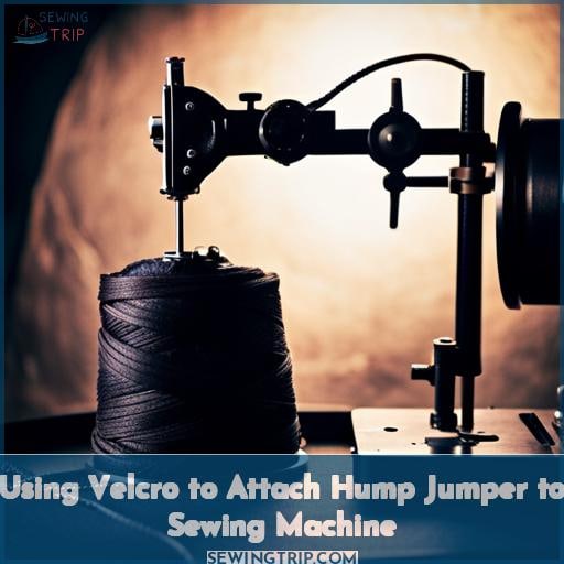 Using Velcro to Attach Hump Jumper to Sewing Machine