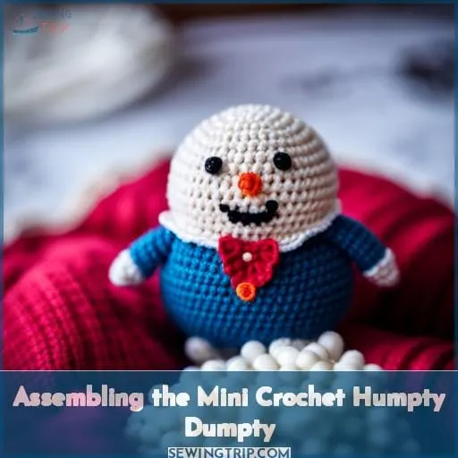 Assembling the Mini Crochet Humpty Dumpty