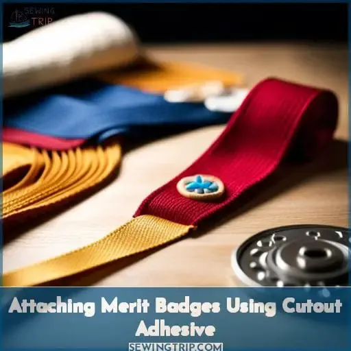 Attaching Merit Badges Using Cutout Adhesive