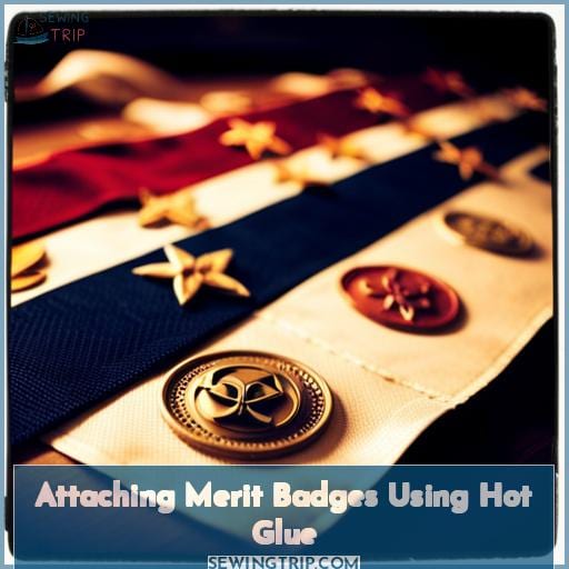 Attaching Merit Badges Using Hot Glue