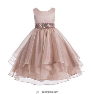 10 Transparent Fabric Types: Names, Uses & Sewing Tips 2 ekidsbridal Asymmetric Ruffled Organza Sequin B07FKVH86W