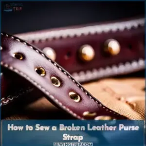 how to sew a broken leather purse strap