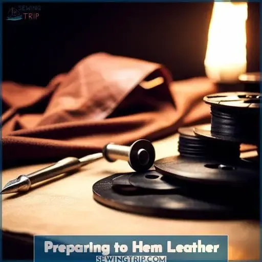 Preparing to Hem Leather