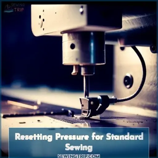 Resetting Pressure for Standard Sewing