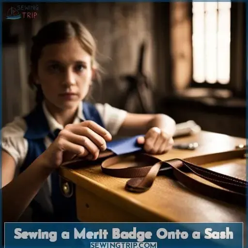 Sewing a Merit Badge Onto a Sash