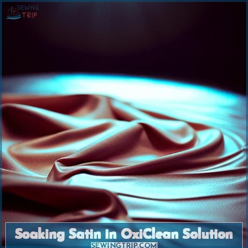 Soaking Satin in OxiClean Solution