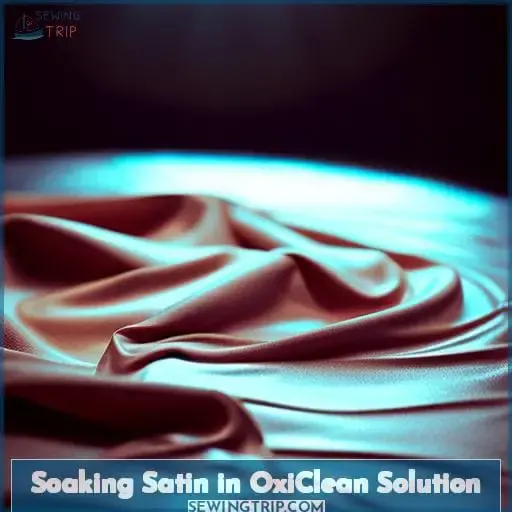 Soaking Satin in OxiClean Solution