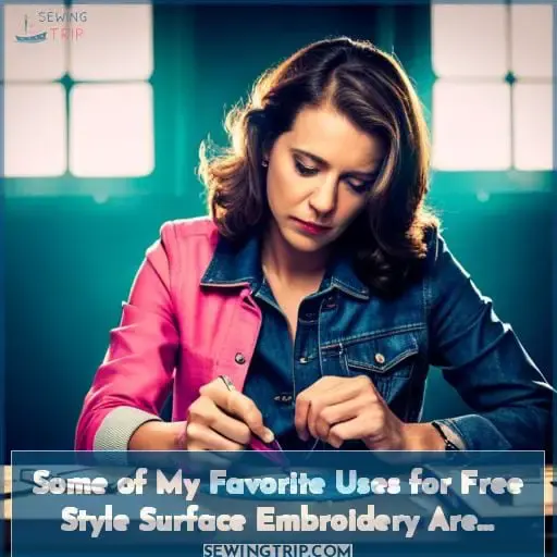 Some of My Favorite Uses for Free Style Surface Embroidery Are…