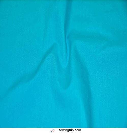 Turquoise Solid Poly Cotton Fabric