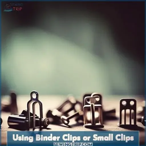 Using Binder Clips or Small Clips