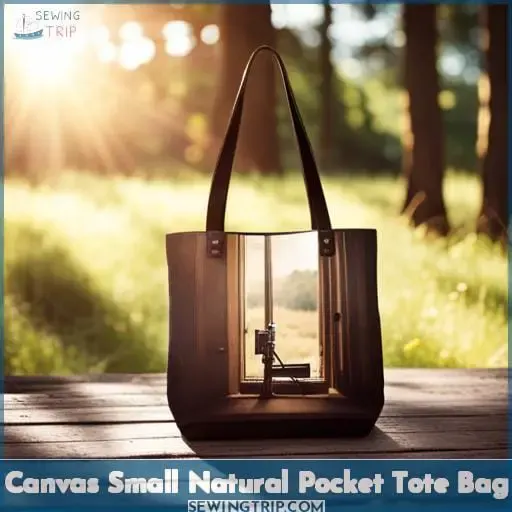 Canvas Small Natural Pocket Tote Bag